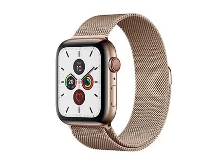 Apple MWWJ2 4G Watch 44mm Series 5 Gold Stainless Steel Case Gold